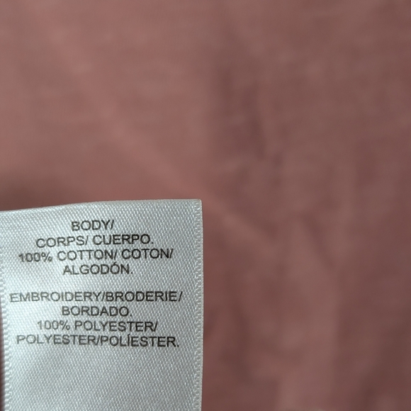 Lucky Brand Blush Rusty Pink Cotton Embroidery CrewneckTee Shirt - Picture 6 of 7